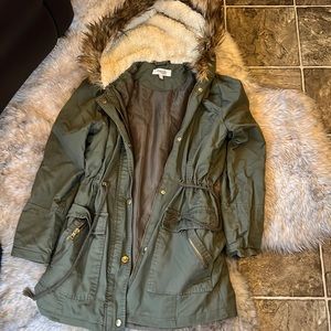 Jacket with furry hood